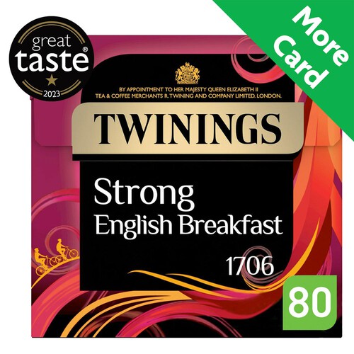 Twinings English Strong Breakfast Tea, 80 Tea Bags