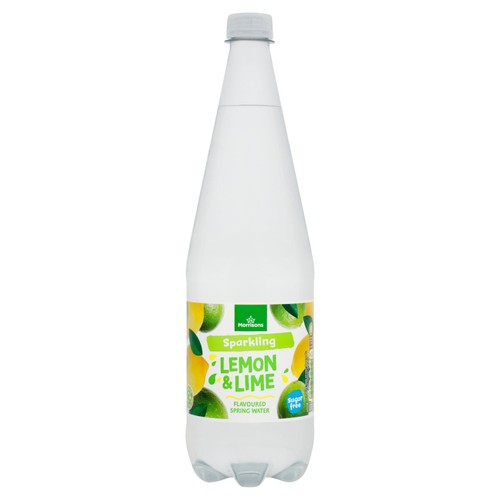 Morrisons no added sugar sparkling lemon lime spring water