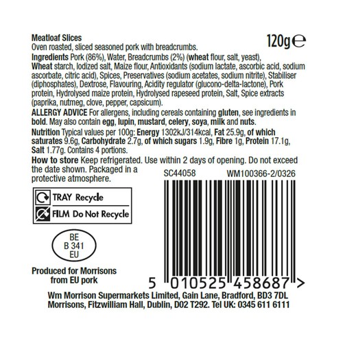 Morrisons Meatloaf Slices 120g