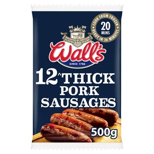 Walls 8 Thick Pork Sausages 410G