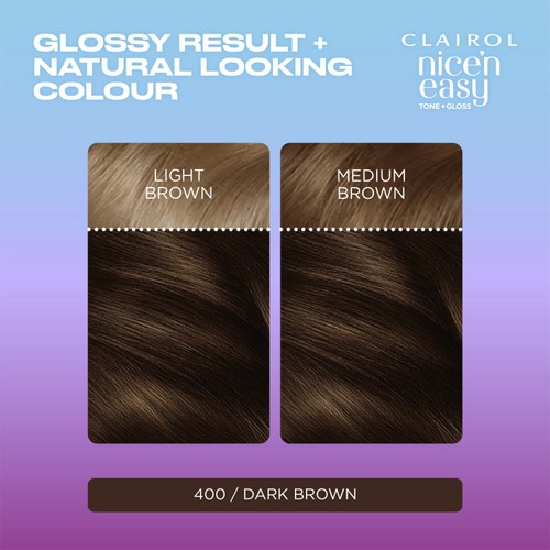 Clairol Nice'N Easy Tone+Gloss Semi Permanent Hair Dye - 400/79 Dark Brown