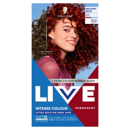 LIVE Intense Colour Permanent Hair Dye L68 Volcanic Blaze