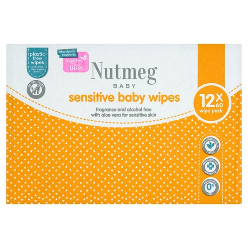 Nutmeg sensitive fragrance free baby wipes