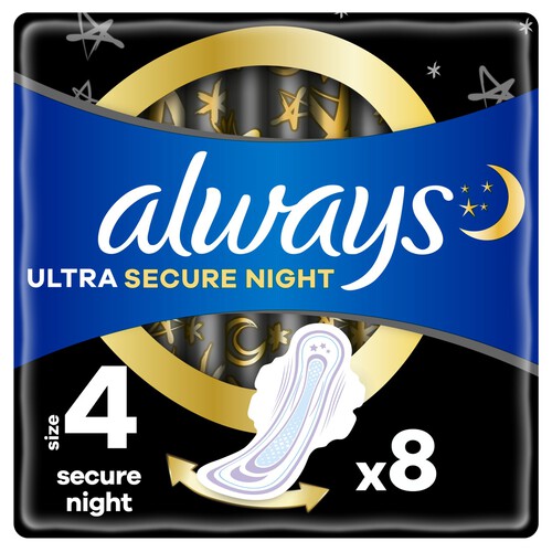 Always Sanitary Pads Ultra Night With Wings Size 4