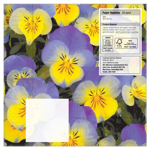 Nutmeg Photo Floral Napkins 20 Pack