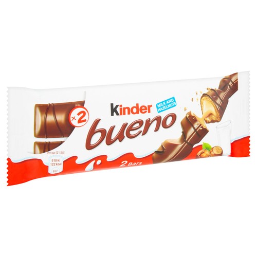 Kinder Bueno Milk Chocolate & Hazelnut Twin Finger Bar