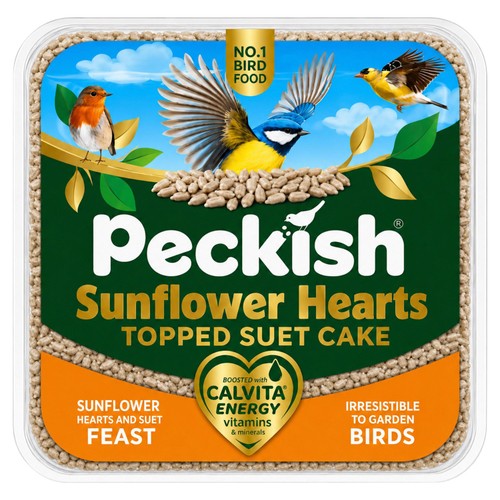 Peckish Sunflower Hearts Topped Suet Cake Single 300g