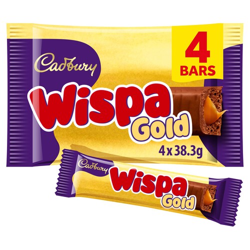 Cadbury Wispa Gold Chocolate Bar 4 Pack Multipack