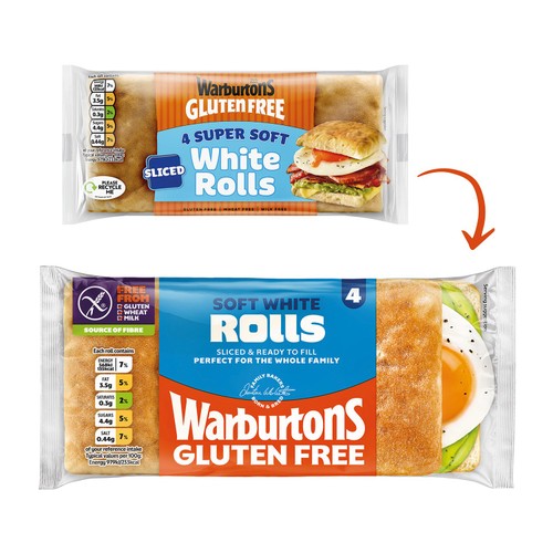 Warburtons Gluten Free Super Soft Sliced Square Rolls