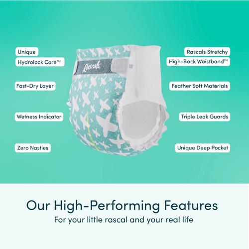 Rascals Premium Nappies Size 3 44 Pack
