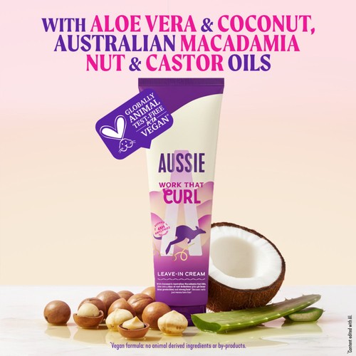 Aussie Work That Curl Leave In Cream Conditioner