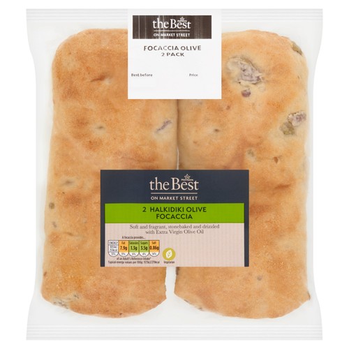 Morrisons The Best Focaccia Olive 2 Pack
