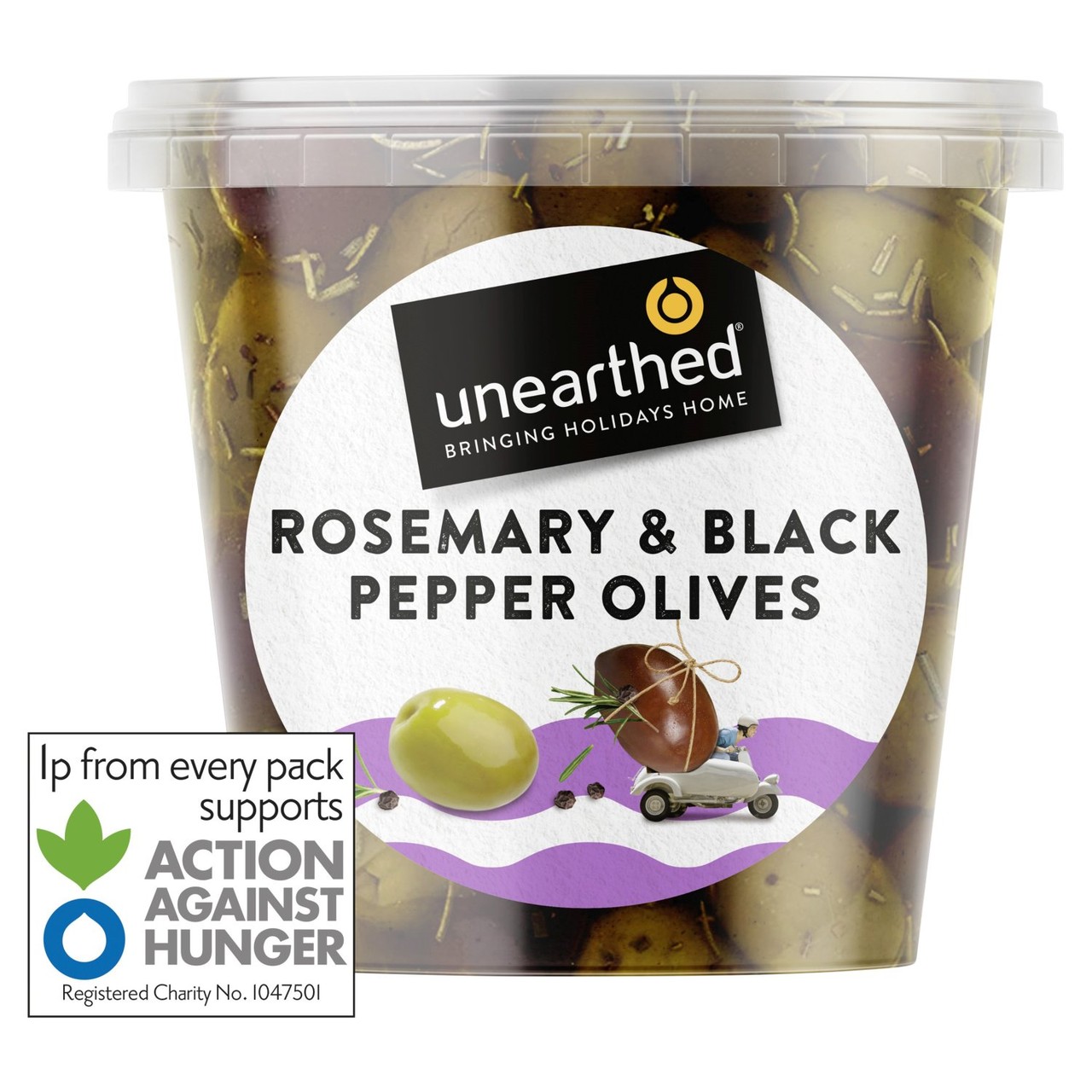 Unearthed Rosemary And Black Pepper Olives Bucket 342g