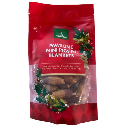 Morrisons Festive Pawesome Mini Pigs In Blankets Dog Treats