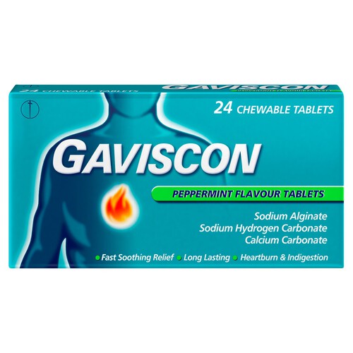 Gaviscon Heartburn & Indigestion Relief Tablets Peppermint Flavour Tablets