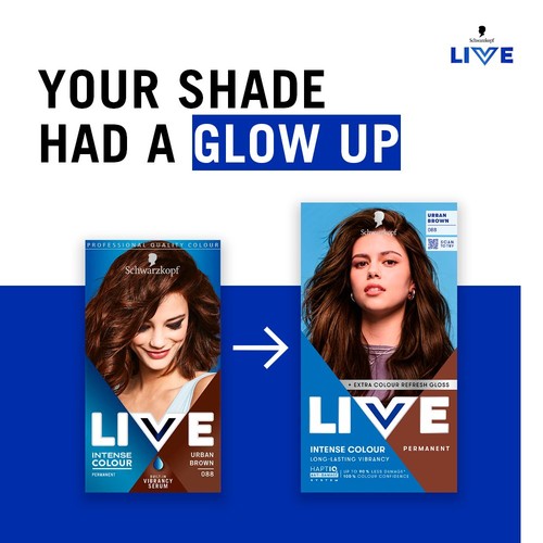LIVE Intense Colour Permanent Hair Dye 088 Urban Brown