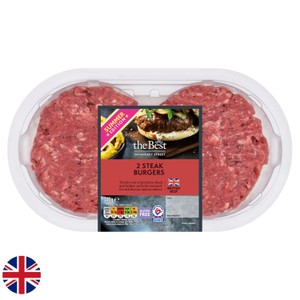 Morrisons British The Best 2 Steak Burgers 340g