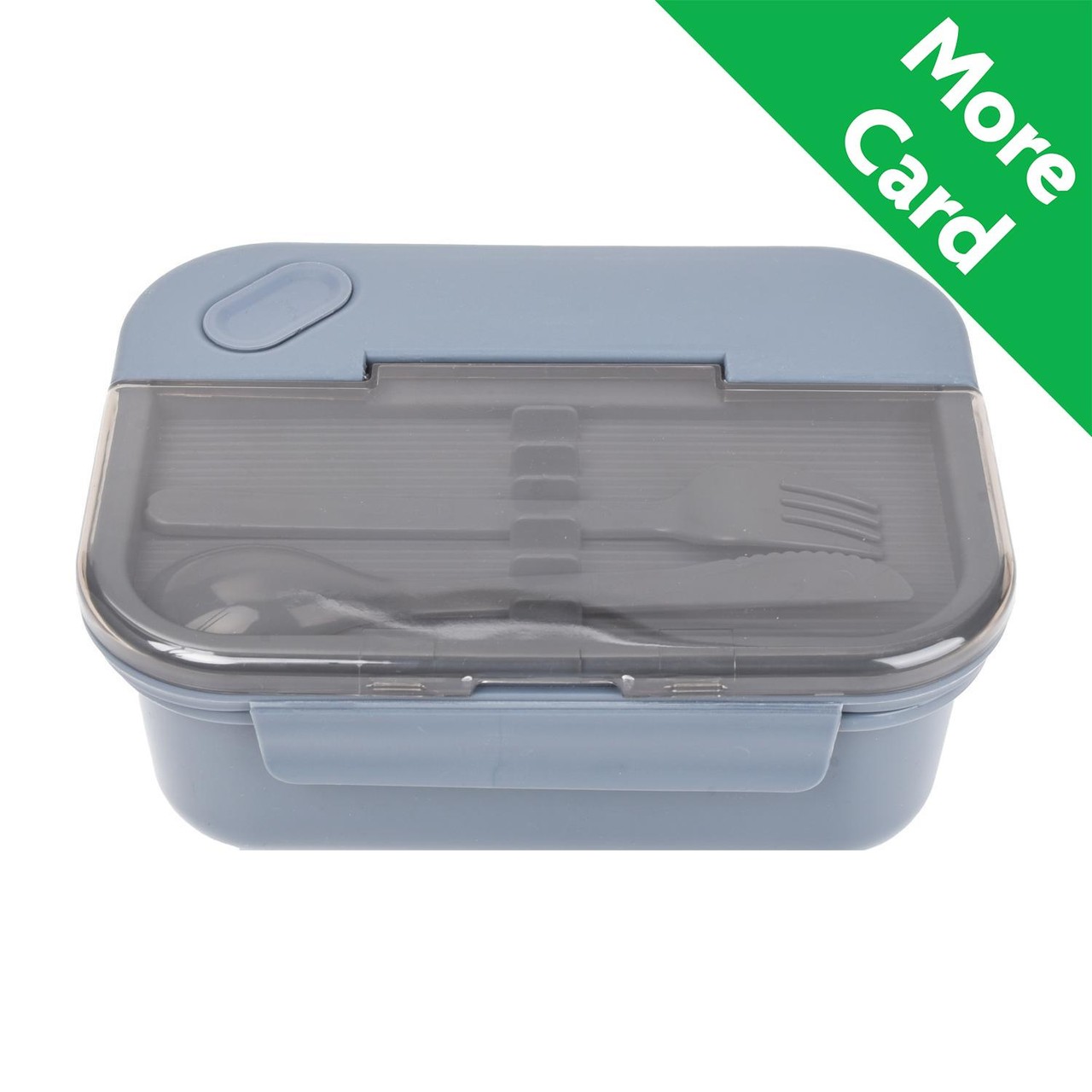 Nutmeg Home Lunchbox With Cutlery Charcoal 1.25l