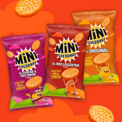 Jacob's Mini Cheddars Red Leicester Multipack Snacks 6 Pack Multipack