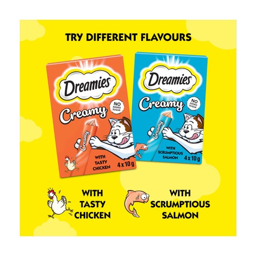 Dreamies Creamy No Sugar Cat Treats With Chicken 
