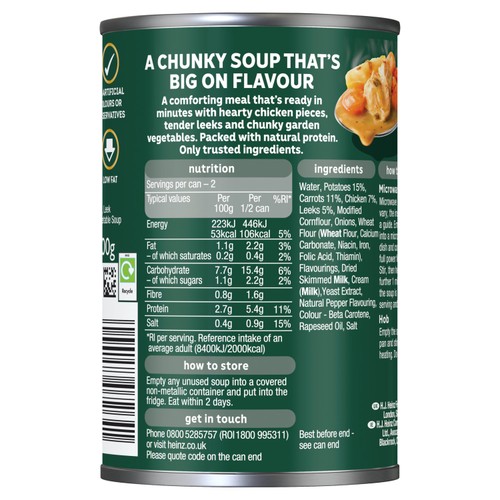 Heinz Chicken & Leek Chunky Big Soup