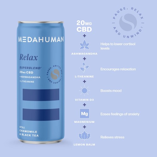 Medahuman Still Relax CBD Chamomile & Black Tea 4x250ml