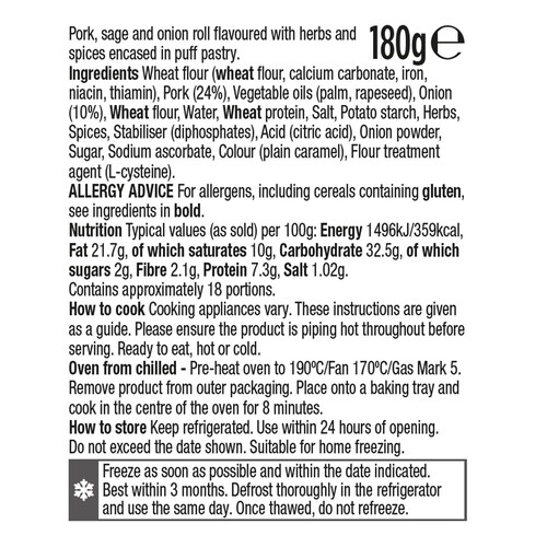 Morrisons 18 Mini Pork, Sage & Onion Sausage Rolls