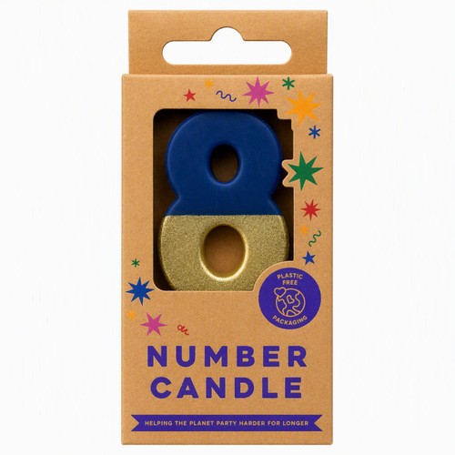 Mad Party No. 8 Number Candle