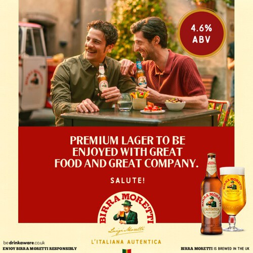 Birra Moretti Lager Beer Bottles