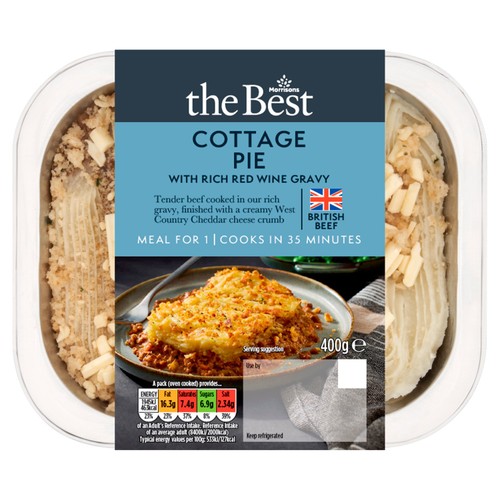 Morrisons cottage pie with rich red wine gravy