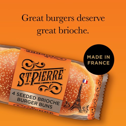 St. Pierre 4 Seeded Brioche Burger Buns