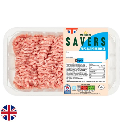 Morrisons Savers British Pork Mince 20% Fat 500g