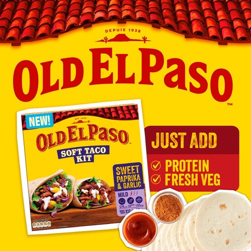 Old El Paso Sweet Paprika & Garlic Soft Taco Kit 499g