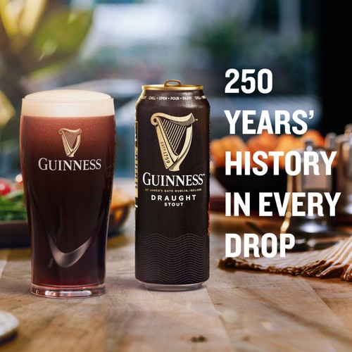 Guinness Draught Stout Beer 4.1% vol Cans