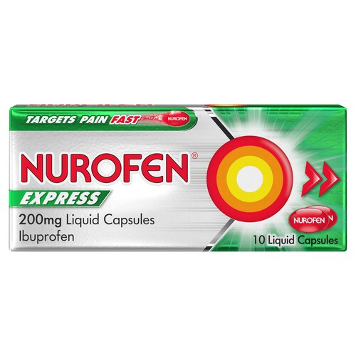 Nurofen Express Pain Relief 200mg Liquid Capsules Ibuprofen