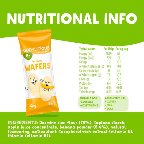 Kiddylicious Banana Maxi Wafers Baby Snacks
