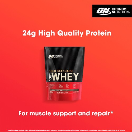 Optimum Nutrition Whey Protein Powder, Double Rich Chocolate Flavour 465g