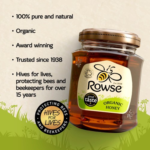 Rowse Organic Honey 340g