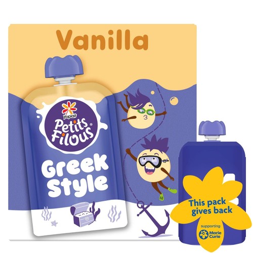 Petits Filous Kids Greek Style Vanilla Yoghurt Pouch 4x85g