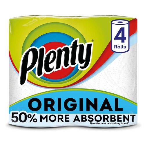 Plenty White Kitchen Roll 400 Sheets