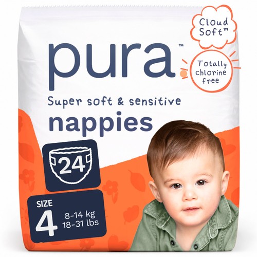 Pura Soft Baby Nappies Size 4 (24 pack)