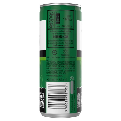 Gordon's London Dry Gin & Tonic 5% vol 250ml