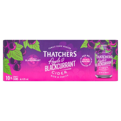 Thatchers Apple & Blackcurrant Cider 10 x 330ml