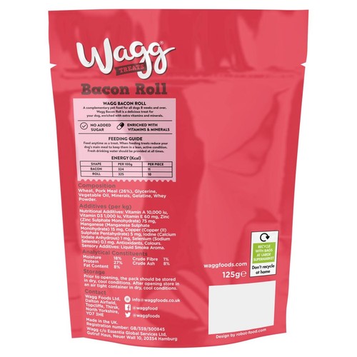 Wagg Bacon Roll Dog Treats 