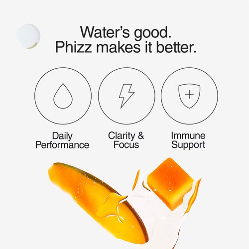 Phizz Mango 3-In-1 Hydration 20 Effervescent Tablets