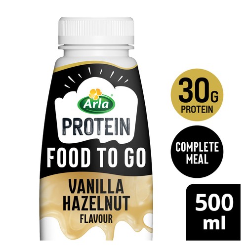 Arla Protein Food To Go Vanilla Hazelnut Meal Replacement Shake 500ml