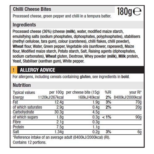 Morrisons 12 Chilli Cheese Bites 180g