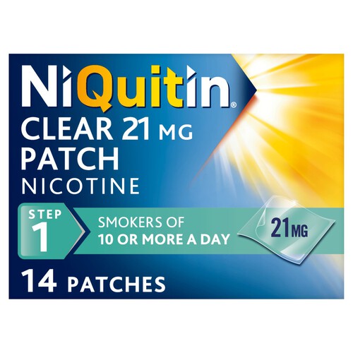 NiQuitin Clear Patch -Step 1 21mg, 7 Nicotine Patches - Stop Smoking Aid