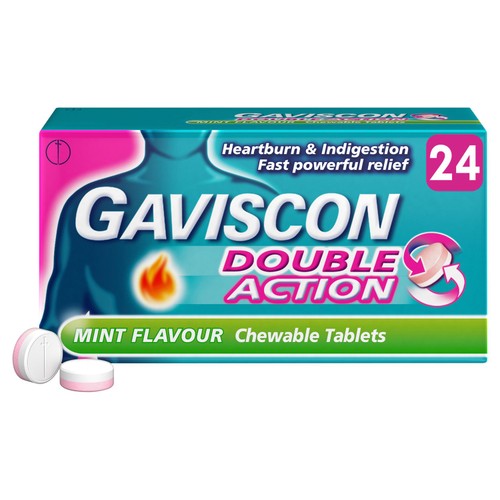 Gaviscon Double Action Heartburn & Indigestion Mint Flavour Tablets