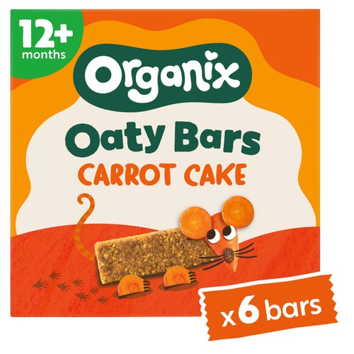 Organix Carrot Cake Oaty Bars Organic Toddler Snacks Multipack 6x23g